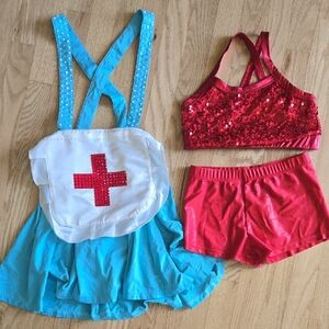 Red and Blue Kids Nurse Costume Set